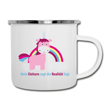 Einhörner Emaille Tasse - Einhorn