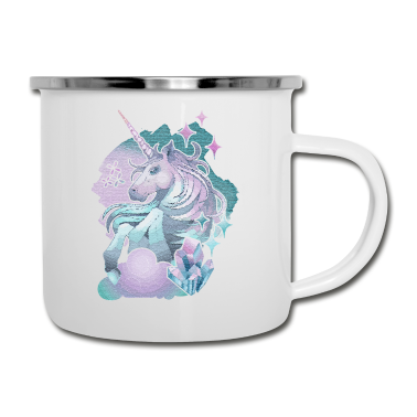 Einhörner Emaille Tasse - Einhorn