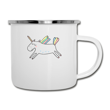 Einhörner Emaille Tasse - Einhorn