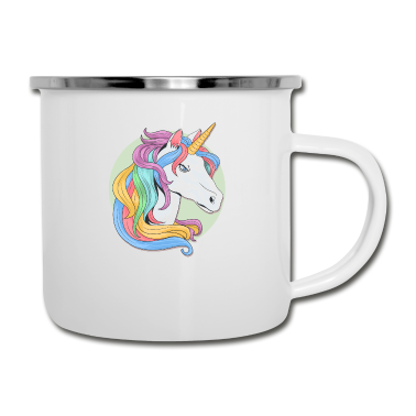 Einhörner Emaille Tasse - einhorn