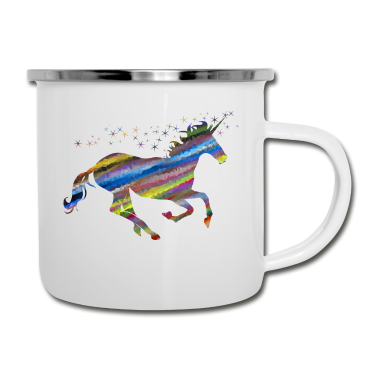 Einhörner Emaille Tasse - Einhorn