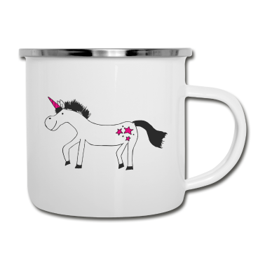 Einhörner Emaille Tasse - Einhorn