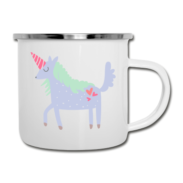 Einhörner Emaille Tasse - Einhorn