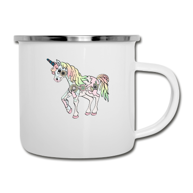 Einhörner Emaille Tasse - Einhorn