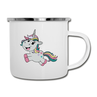 Einhörner Emaille Tasse - Einhorn
