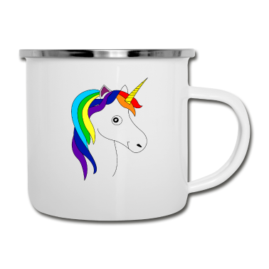 Einhörner Emaille Tasse - Einhorn