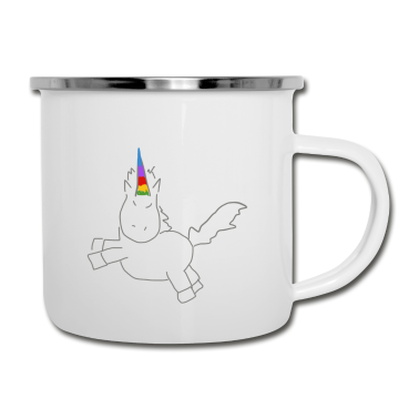 Einhörner Emaille Tasse - Einhorn