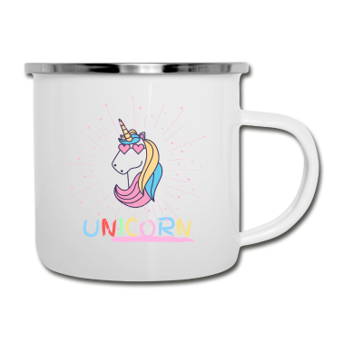 Einhörner Emaille Tasse - Einhorn