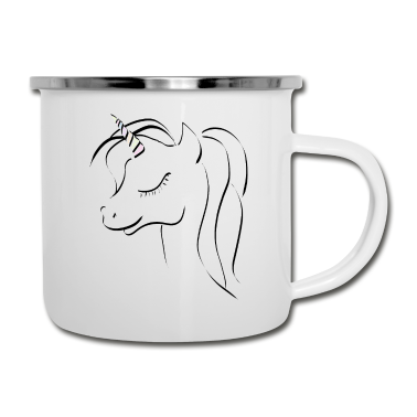Einhörner Emaille Tasse - Einhorn