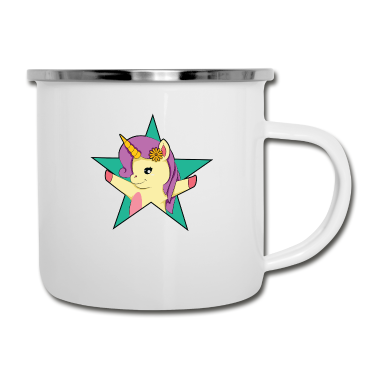 Einhörner Emaille Tasse - Einhorn
