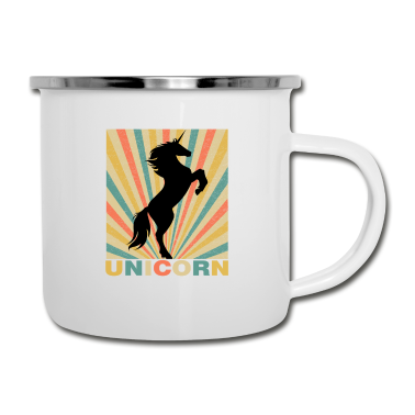 Einhörner Emaille Tasse - Einhorn