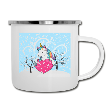 Einhörner Emaille Tasse - Einhorn
