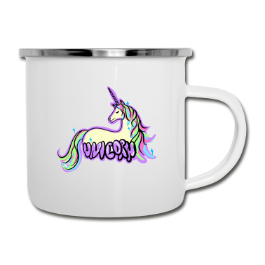 Einhörner Emaille Tasse - Einhorn