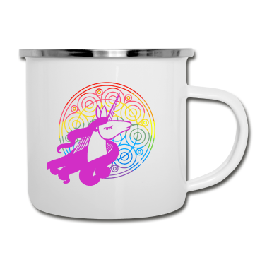 Einhörner Emaille Tasse - Einhorn