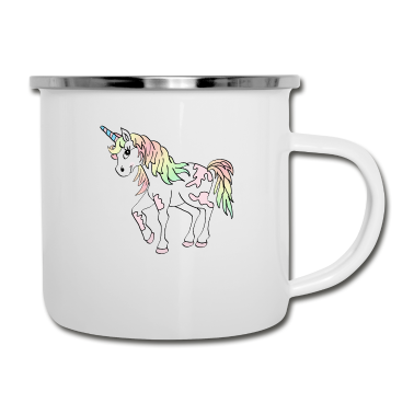 Einhörner Emaille Tasse - Einhorn