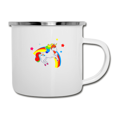 Einhörner Emaille Tasse - Einhorn