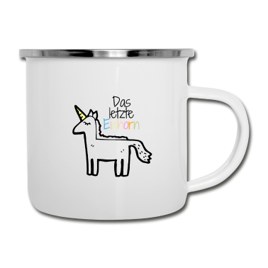 Einhörner Emaille Tasse - Einhorn