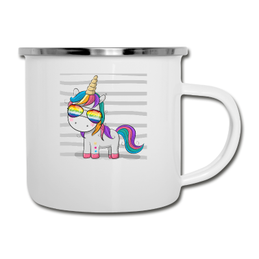 Einhörner Emaille Tasse - Einhorn