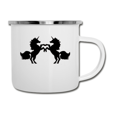 Einhörner Emaille Tasse - Einhorn Einhörner Geschenk