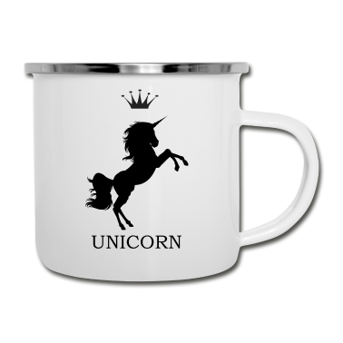 Einhörner Emaille Tasse - Einhorn