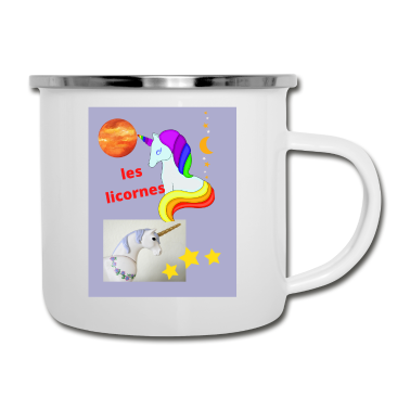 Einhörner Emaille Tasse - Einhörner