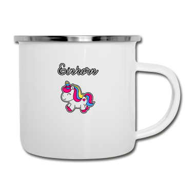 Einhörner Emaille Tasse - Einhorn