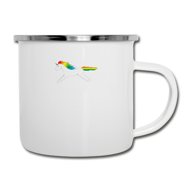 Einhörner Emaille Tasse - Einhorn