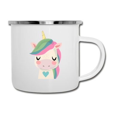 Einhörner Emaille Tasse - Einhorn