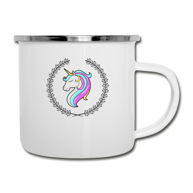 Einhörner Emaille Tasse - Einhorn