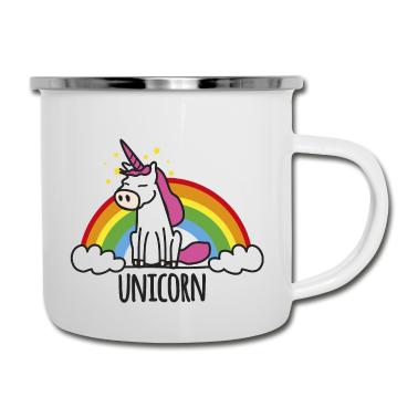 Einhörner Emaille Tasse - Einhorn