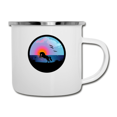 Einhörner Emaille Tasse - Einhorn