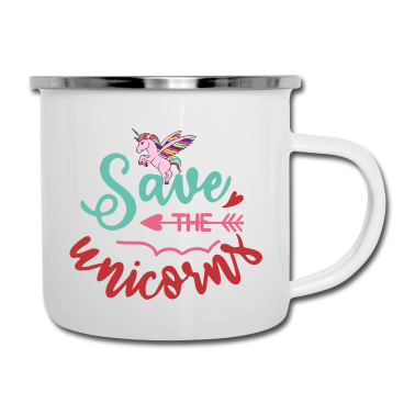 Einhörner Emaille Tasse - Einhorn
