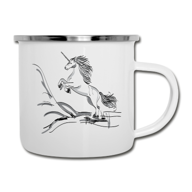 Einhörner Emaille Tasse - Einhorn