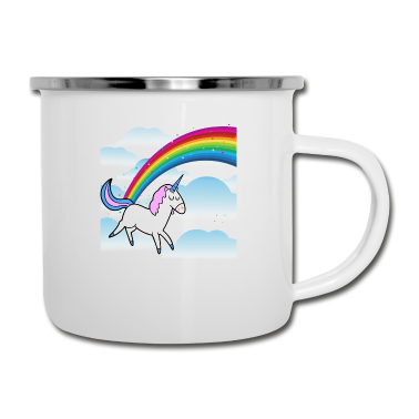 Einhörner Emaille Tasse - Einhorn