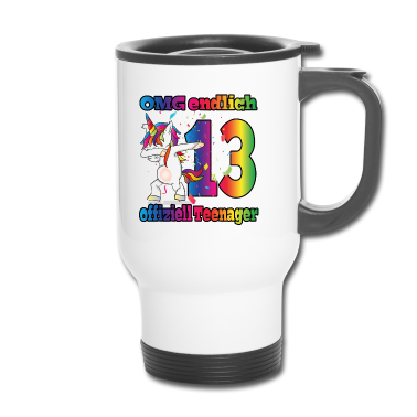 Einhörner Thermobecher - OMG endlich 13! Dabbing Einhorn 13. Geburtstag