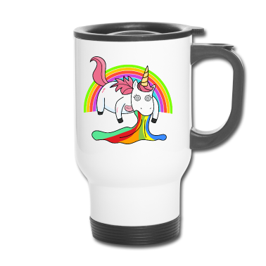 Einhörner Thermobecher - Kotzendes Einhorn Regenbogen