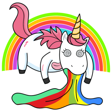 Motiv Kotzendes Einhorn Regenbogen