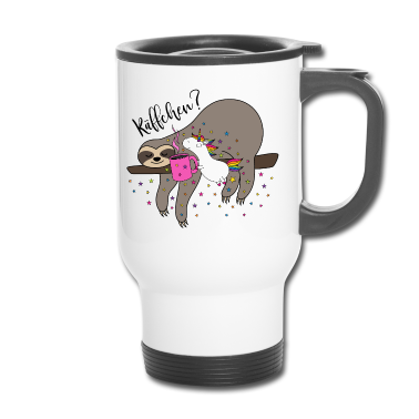 Einhörner Thermobecher - Kaffee Einhorn Faultier Käffchen Kaffeetasse Büro