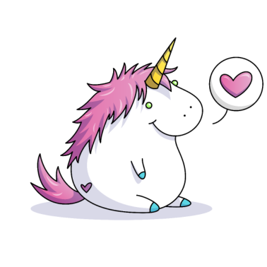 Motiv Fat Unicorn with Heart