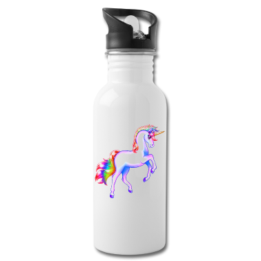 Einhörner Trinkflasche - Regenbogen Einhorn steigend