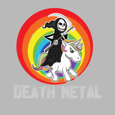 Motiv Death Metal Einhorn Unicorn Sensenmann