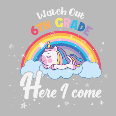 Motiv Achten Sie auf den Einhornregenbogen der 6. Klasse