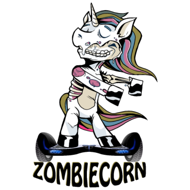 Motiv Hoverboard Dabbing Unicorn Cartoon Zombie Skater