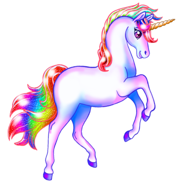 Motiv Regenbogen Einhorn steigend