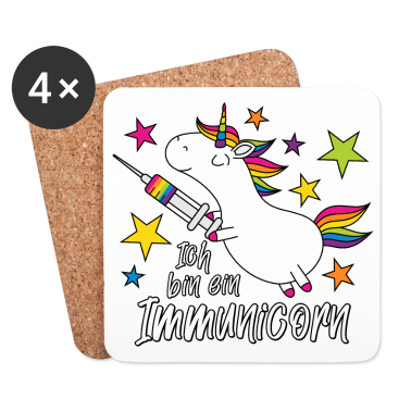 Einhörner Untersetzer - Geimpft Einhorn Ich bin ein Immunicorn
