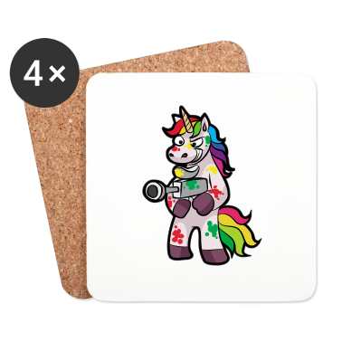 Einhörner Untersetzer - PAINTBALL Einhorn Markierer Airsoft Geschenk Kind