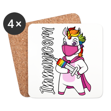 Einhörner Untersetzer - Geimpft Impfung impfen Immunicorn Spritze