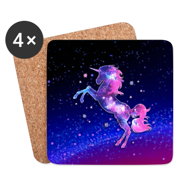Einhörner Untersetzer - Einhorn, Sterne, Weltraum, Kosmos, Galaxie, Space