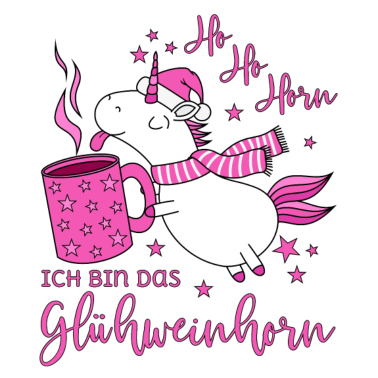 Motiv Einhorn Glühweinhorn Ho Ho Horn Spruch Weihnachten