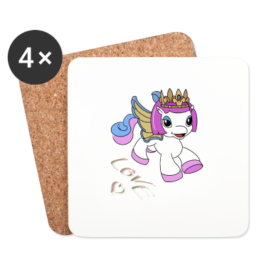 Einhörner Untersetzer - Pink Pferd Love